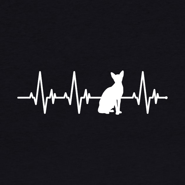 Sphynx Cat Heartbeat Design by BlueTodyArt